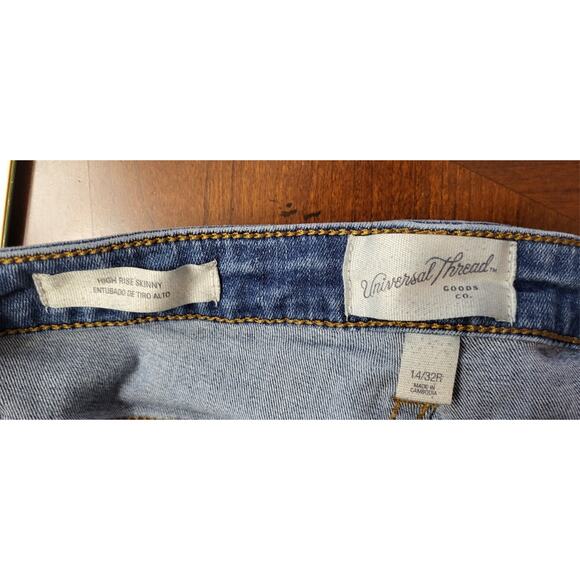 Universal Thread High Rise Skinny Women's size 14 Blue Denim Ankle Jeans - Picture 5 of 9